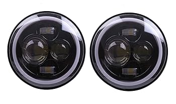 バイク用LEDヘッドライト　イカリング Amazon | 7インチ LED ヘッドライト イカリング デイライト
